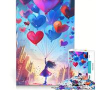 Puzzle 1000 pièces Ballons d'amour Jeu Pratique Difficile Cadeau Unique pour Un Anniversaire ou Noël 50x75cm