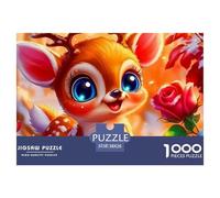 Puzzle 1000 pièces Bambi Cerf Rose Coucher Soleil - Adulte, Enfant, Extrêmement Difficile, Idée Cadeau 38x26cm/1000pcs