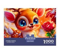 Puzzle 1000 pièces Bambi Cerf Rose Coucher Soleil - Adulte, Enfant, Extrêmement Difficile, Idée Cadeau 70x50cm/1000pcs
