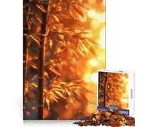 Puzzle 1000 pièces Bamboo Sunset Pensée Claire, Passe-Temps Tranquille, Bords précis, Surprise Festive (38x26cm)