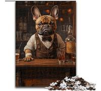 Puzzle 1000 pièces Bar Bulldog pour Adultes, pour Noël et Le Nouvel an (Taille 50x75cm)