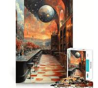 Puzzle 1000 pièces Bar surréaliste avec Vue céleste pour Adultes Jeu Intelligent et décoratif Mural Découpe précise 38x52cm
