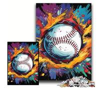 Puzzle 1000 pièces Baseball coloré Puzzles Difficiles pour Adultes 50x75cm Parfait pour Les Cadeaux d'anniversaire, de Noël et d'halloween