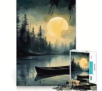 Puzzle 1000 pièces Bateau dans la Nuit,Bords sans Couture,Jeu de réflexion Amusant,Divertissement idéal pour se détendre,Cadeau Artistique de Noël (38x26cm)