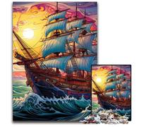 Puzzle 1000 pièces : Bateau Pirate de la Galaxie, Casse-tête Stimulant, activité familiale, décoration intérieure, Cadeau de Noël 50x75cm / 19,68x29,52 Pouces