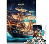 Puzzle 1000 pièces, Bateau Pirate de la Galaxie, pour Adolescents, Anti-Stress, défi Difficile, renforce l'amour Entre Couples, 50x75cm