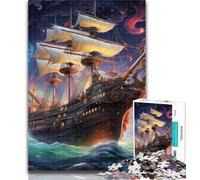 Puzzle 1000 pièces, Bateau Pirate de la Galaxie, Puzzle pour Adultes, Jouets éducatifs et éducatifs, Jeux familiaux, pour renforcer l'amour Entre Couples, 75x50cm