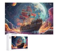 Puzzle 1000 Pièces Bateau Pirate - Puzzles en Bois pour Adultes Et EnfFourmis - Décoration D'Intérieur （75×50cm）