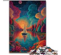 Puzzle 1000 pièces Bateau psychédélique pour Adultes et Adolescents, Jeu Stimulant et interactif en Famille (26x38cm)
