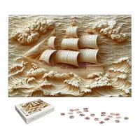 Puzzle 1000 Pièces Bateau, Puzzle 1000 Pièces pour Adultes et Enfants à Partir de 14 Ans, Paysage Puzzles Bois avec Une Boîte d'emballage Exquise, Puzzles pour Décoration Murale, Cadeau Femme, -6558