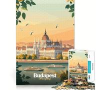Puzzle 1000 pièces Bâtiment du Parlement de Budapest,découpe Premium,Jouet d'éveil et de détente,Cadeau d'anniversaire Amusant (50x75cm)