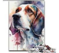 Puzzle 1000 pièces Beagle Aquarelle Puzzles impossibles pour Adultes Taille 26x38cm Casse-tête Stimulant pour Adolescents, soirée de Jeux en Famille Amusante