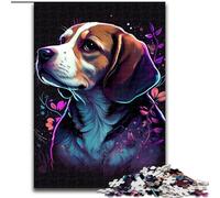 Puzzle 1000 pièces Beagle Chien coloré Puzzles en Bois Taille 50x75cm Décoration Parfaite pour la Maison ou Le Bureau, de Noël