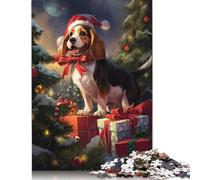 Puzzle 1000 pièces Beagle Noël Puzzles Adultes Difficulté Puzzles Éducation Jouets Jeux Famille Décoration 1000pcs (75x50cm)