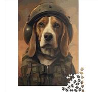 Puzzle 1000 pièces Beagle Soldier pour adultes, puzzle créatif rectangulaire, cadeau de Noël, puzzle en bois, jeu casse-tête, jouet, 1000 pièces (75 x 50 cm)