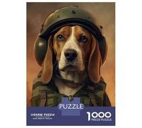 Puzzle 1000 Pièces Beagle Soldier Puzzle Adulte Jeu Manuel pour S'amuser en Famille Cadeaux Uniques pour Un Anniversaire Et Noël 52x38cm/1000pcs
