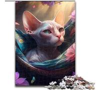 Puzzle 1000 pièces, Beau Chat sans Poils, Puzzle 1000 pièces, Cadeau de Noël, réduction du Stress pour Adolescents, Cadeau Unique et Cool pour la Famille (Taille 50x75cm)