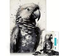 Puzzle 1000 pièces Beauté du Perroquet à l'aquarelle pour Adultes, Jeu de réflexion, Cadeau, Moment de complicité, découpe soignée, Surprise d'anniversaire (50x75cm)