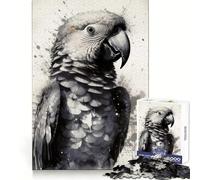 Puzzle 1000 pièces Beauté du Perroquet à l'aquarelle pour Adultes, Jeu de réflexion, Cadeau, Moment de complicité, découpe soignée, Surprise d'anniversaire (50x75cm)