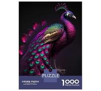 Puzzle 1000 Pièces Beautiful Peacock pour Adolescents - Jeu De Réflexion - Cadeaux pour Femmes - Idées Cadeaux Uniques pour Un Anniversaire Ou Noël 52x38cm/1000pcs
