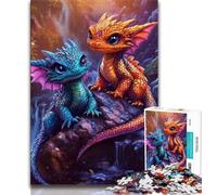 Puzzle 1000 pièces Bébé Dragon Arc-en-Ciel pour Adultes, Jeux éducatifs, décoration d'intérieur, à Offrir en Cadeau à Toute la Famille 50x75cm