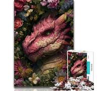 Puzzle 1000 pièces Bébé Dragon Fleur pour Adultes et Adolescents, Jeux éducatifs, décoration d'intérieur, à Offrir en Cadeau à Toute la Famille (38x26cm)