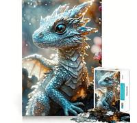 Puzzle 1000 pièces Bébé Dragon Magique Blanc - Jeu de réflexion Stimulant - Fixation optimale - Défi cérébral interactif pour la Maison (38x26cm)