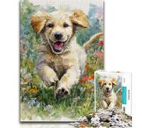 Puzzle 1000 pièces Bébé Golden Retriever, Jeu éducatif, Jouet de défi, décoration Murale, Cadeaux d'anniversaire et de Noël Uniques 38x26cm