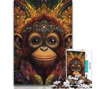 Puzzle 1000 pièces Bébé Gorille pour Adultes et Adolescents, Jeux éducatifs, décoration Murale, Cadeaux d'anniversaire et de Noël Uniques 50x75cm