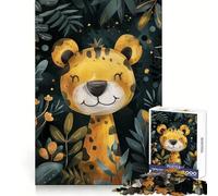 Puzzle 1000 pièces Bébé Jaguar Aquarelle pour Adolescents Améliore la mémoire Paisible et Amusant Découpe Laser (50x75cm)