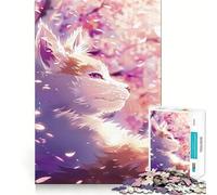 Puzzle 1000 pièces Bébé Kitsune Renard Fleur Décoration Murale de Noël Jeu de logique et de détente (50x75cm)