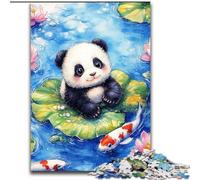 Puzzle 1000 pièces Bébé Panda, Puzzle 1000 pièces pour Adultes, Interaction familiale et Cadeau Amusant, Design Abstrait Vibrant 26x38cm
