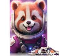 Puzzle 1000 pièces Bébé Panda Roux Astronaute Puzzles Adultes Difficulté Puzzles Renforcer Les Relations Entre Les Membres de la Famille (38x26cm)