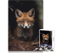 Puzzle 1000 pièces Bébé Renard Qui Regarde Dehors Idéal pour des Moments de détente à la Maison Jouet de Jeu Durable et précis Dimensions:38x26cm