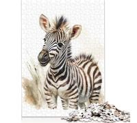 Puzzle 1000 pièces bébé zèbre Aquarelle, Puzzle de difficulté, Jeux éducatifs, Jouets, Cadeaux de Noël, 1000 pièces (75 x 50 cm)