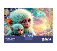 Puzzle 1000 pièces « Bébés Singes » : Mère et Enfant surréalistes, Jeu éducatif pour Adultes, défi de Haut Niveau, Cadeau d'anniversaire pour Homme et Femme, 52 x 38 cm