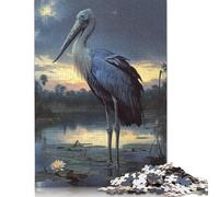 Puzzle 1000 pièces Bec-en-Sabot du Nil au crépuscule pour Adultes, Cadeau d'halloween, Puzzle pour Adultes, décoration de la Maison, Jouets, 1000 pièces (75 x 50 cm)
