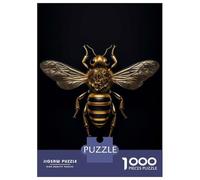 Puzzle 1000 Pièces Bee Insect Gold Dark Puzzle Adulte, Casse-tête, Découpe De Précision, Cadeau Unique pour Anniversaire Et Noël 52x38cm/1000pcs