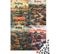 Puzzle 1000 Pièces Beijing Travel Guide pour Adolescents - Jeu De Réflexion - Cadeaux pour Femmes - Idées Cadeaux Uniques pour Un Anniversaire Ou Noël 38x26cm/1000pcs