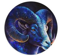 Puzzle 1000 pièces Bélier Artistique, Puzzle Rond 1000 pièces pour Adultes, décoration à Faire soi-même, défi cérébral, pour Adultes, Famille, Cadeau de Vacances 67,5 x 67,5 cm