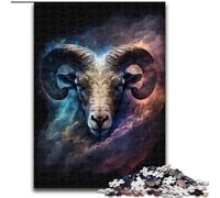 Puzzle 1000 pièces Bélier Cosmique en Bois, activité Amusante à Faire à la Maison 50x75cm, décoration DIY, Cadeaux de Vacances stimulants pour Le Cerveau