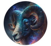Puzzle 1000 pièces Bélier Cosmique, Puzzle Rond 1000 pièces pour Adultes, idéal pour Les Adolescents et Les collectionneurs, décoration d'intérieur et Cadeau de Voyage (1000 pièces, 67,5x67,5cm)