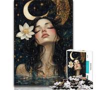 Puzzle 1000 pièces Belle Fille Anime avec Lune Puzzles 1000 pièces pour Adultes Cadeaux Jouet Éducatif et Apprentissage Idéal comme Cadeau pour Toute la Famille (26x38cm)