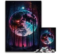 Puzzle 1000 pièces Belle forêt Pleine Lune Puzzles pour Les Parents, Les Amoureux, Les Amis - 14 Ans et Plus 26x38cm/10,23x14,96 Pouces