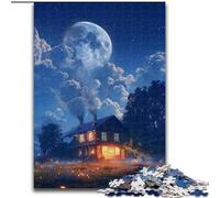 Puzzle 1000 pièces Belle Maison sous des étoiles colorées pour Adultes et Adolescents, Jeux éducatifs, décoration d'intérieur, à Offrir en Cadeau à Toute la Famille (50x75cm)