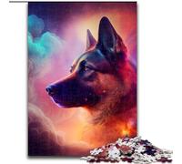 Puzzle 1000 pièces Berger Allemand Carton, idéal pour s'amuser en Famille pour Les fêtes et Les Anniversaires, Taille 38x26cm