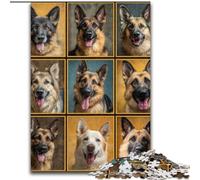 Puzzle 1000 pièces Berger Allemand Collage Puzzles pour 1000 pièces Parfait pour s'amuser en Famille pour Les Anniversaires, Noël (Taille 50x75cm)