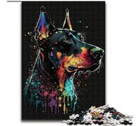 Puzzle 1000 pièces Berger Allemand coloré en Bois, idée Cadeau de Noël, Illustration Humoristique, Illustration détaillée 50x75cm pour Cadeau d'anniversaire, de Vacances, de Noël ou d'halloween