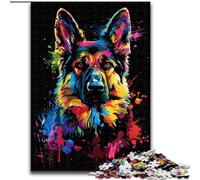 Puzzle 1000 pièces Berger Allemand Puzzles pour Adultes Taille: 38x26cm Cadeau Parfait pour la fête des mères, Les Anniversaires, Noël