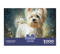 Puzzle 1000 Pièces Berger Shetland près d'un Château, Jeu Éducatif Complexe, Décoration Murale Moderne 52x38cm